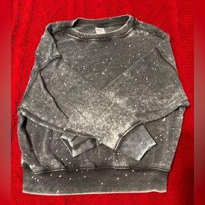 No Boundaries Grey Paint-splatter Women’s Sweatshirt | Size Small